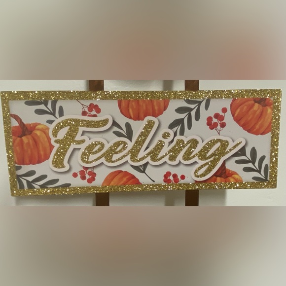 Feeling Thankful Pumpkin 3 tier Wall Decor NWT - Picture 5 of 10
